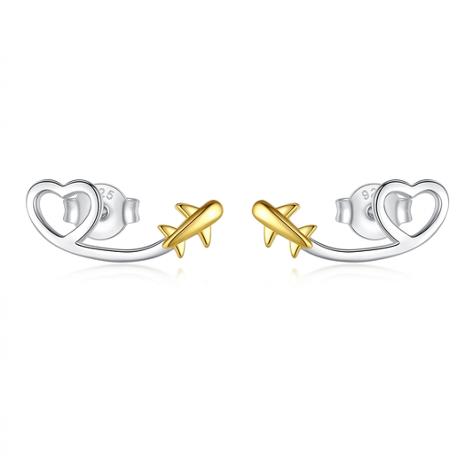 Aretes Corazón Calado Plano