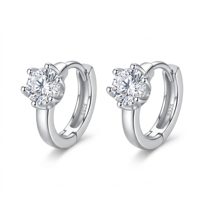 Arracadas Redondas con Zirconia Blanca o Verde