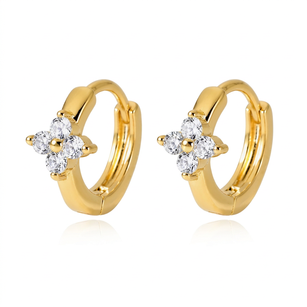 Aretes Flor Luminosa de Zirconias