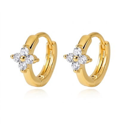 Aretes Flor Luminosa de Zirconias