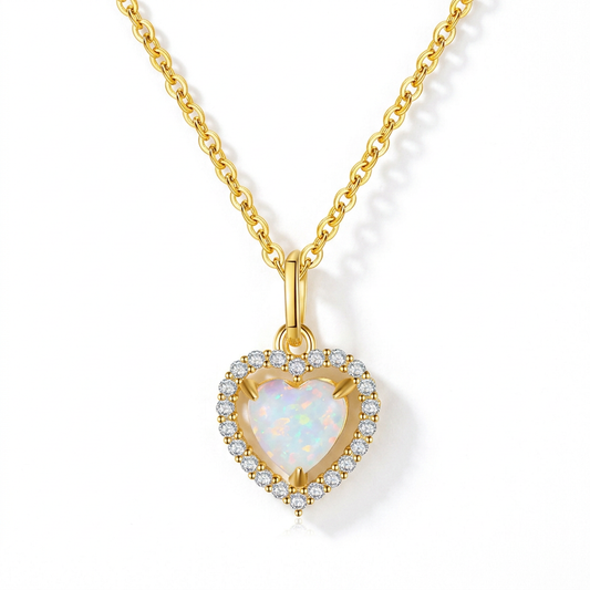 Collar Corazón con Ópalo