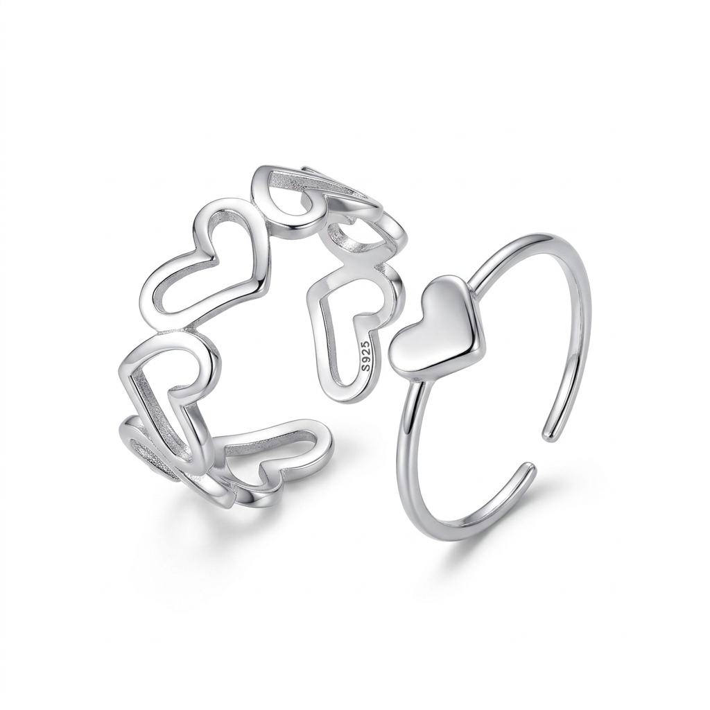 Anillo Abierto Corazón Torcido