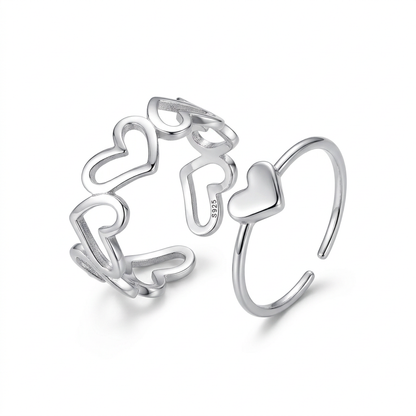 Anillo Abierto Corazón Torcido