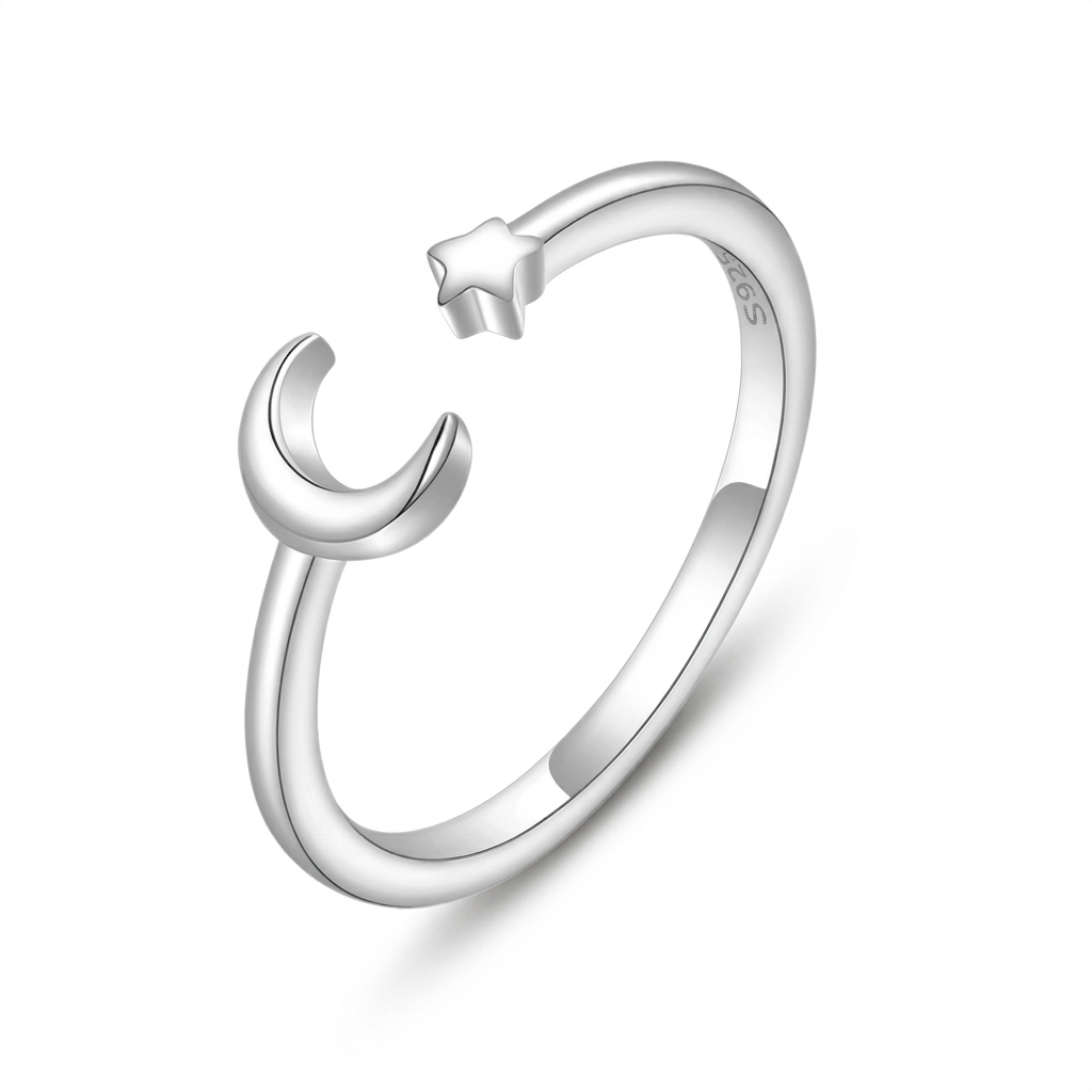 Anillo Luna y Estrella Ajustable