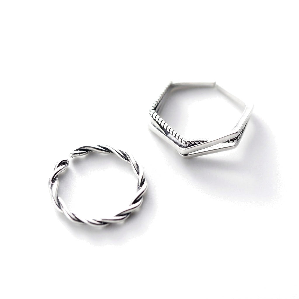 Anillo Trenzado Cruzado Vintage