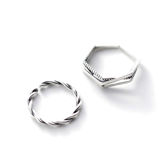Anillo Trenzado Cruzado Vintage