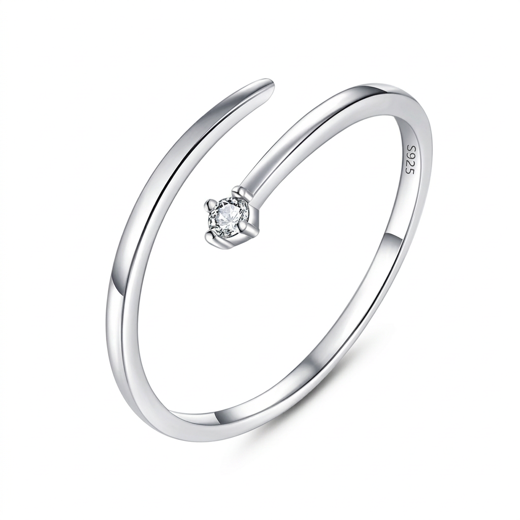 Anillo Línea Brillante Abierto