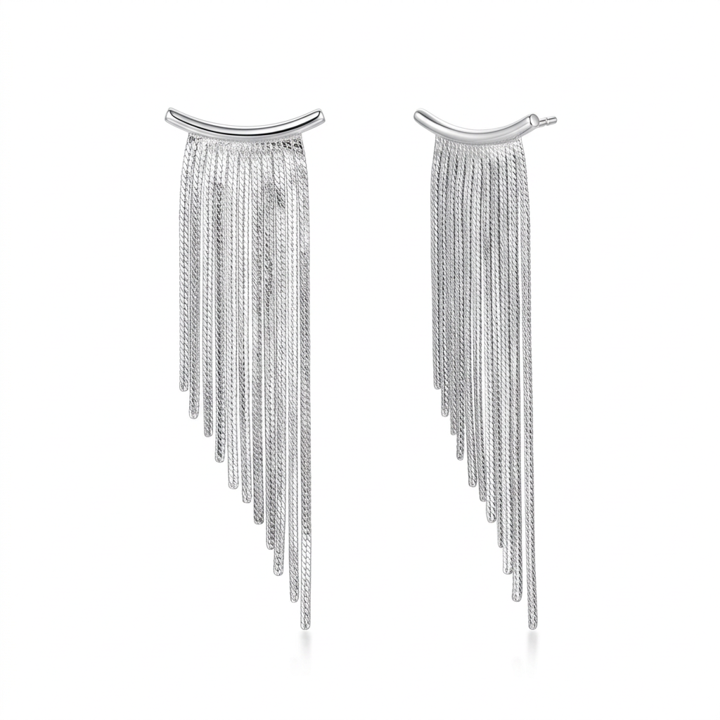 Aretes Cascada con Flecos