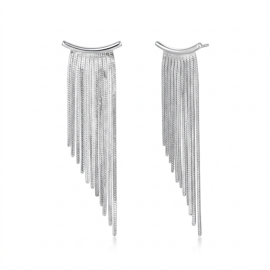 Aretes Cascada con Flecos