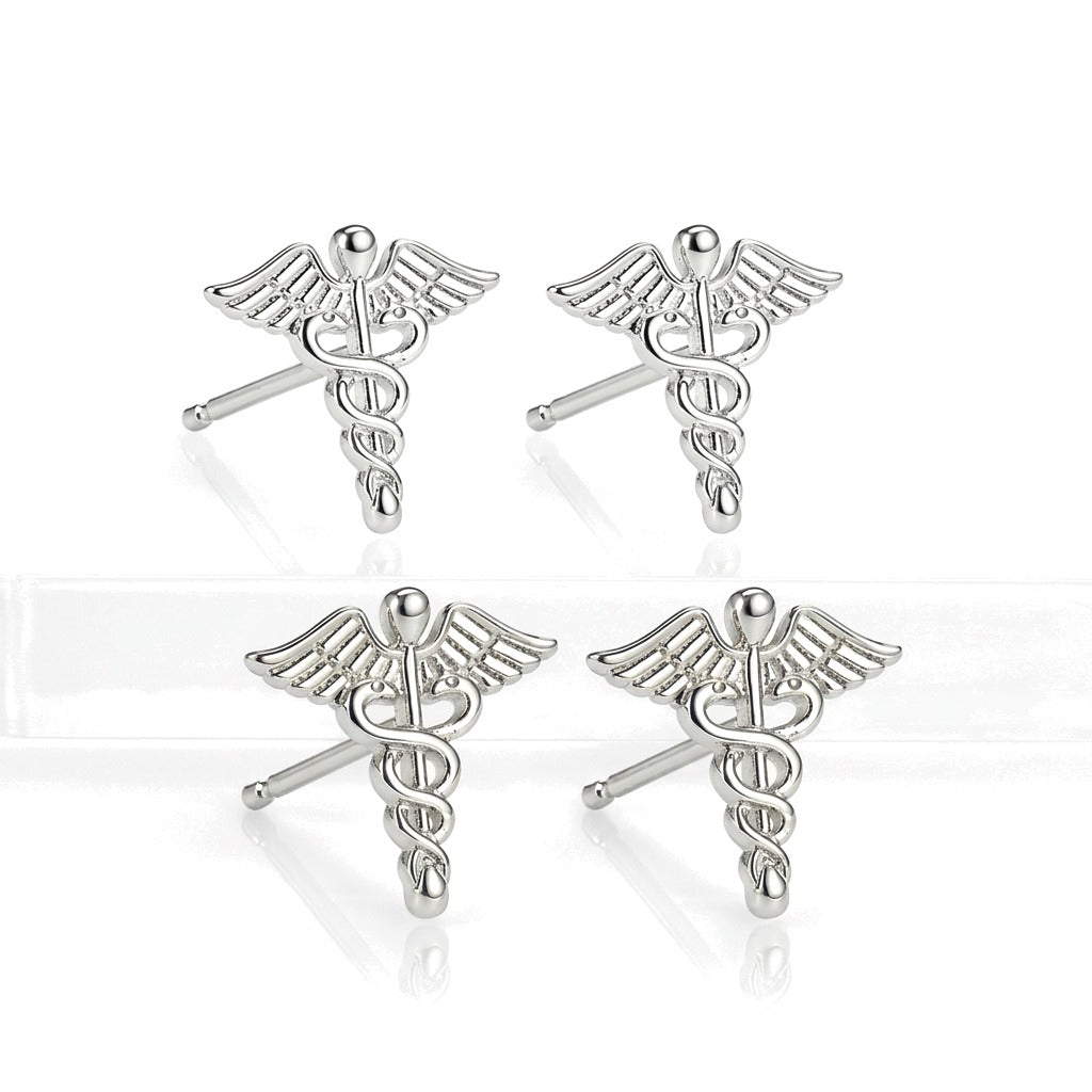 Aretes Doble Serpiente con Alas