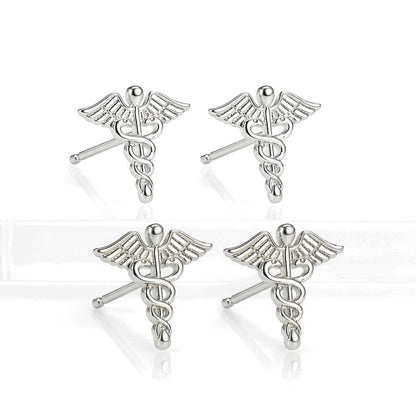 Aretes Doble Serpiente con Alas
