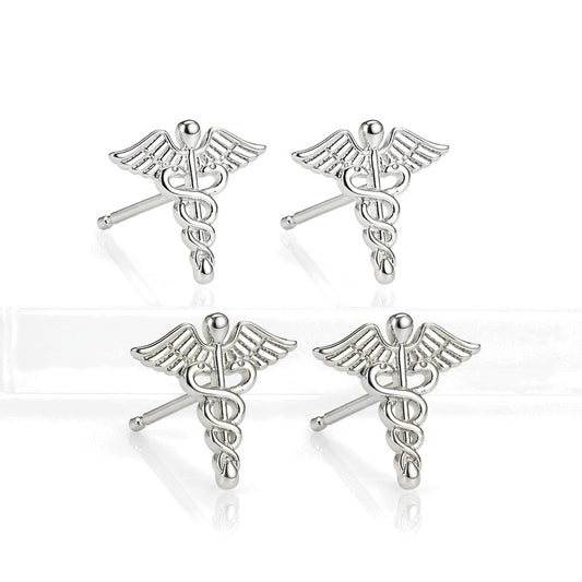 Aretes Doble Serpiente con Alas