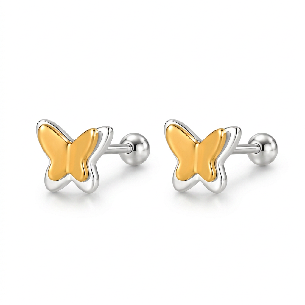 Aretes Mariposa Bicolor