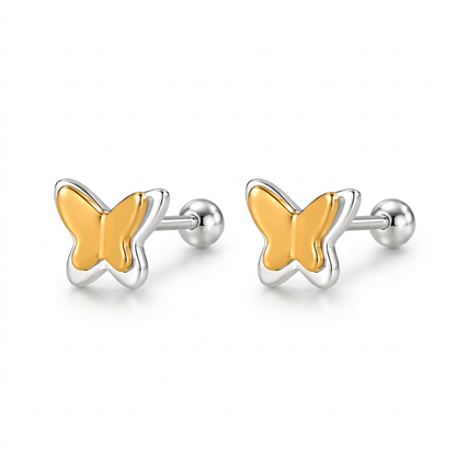 Aretes Mariposa Bicolor