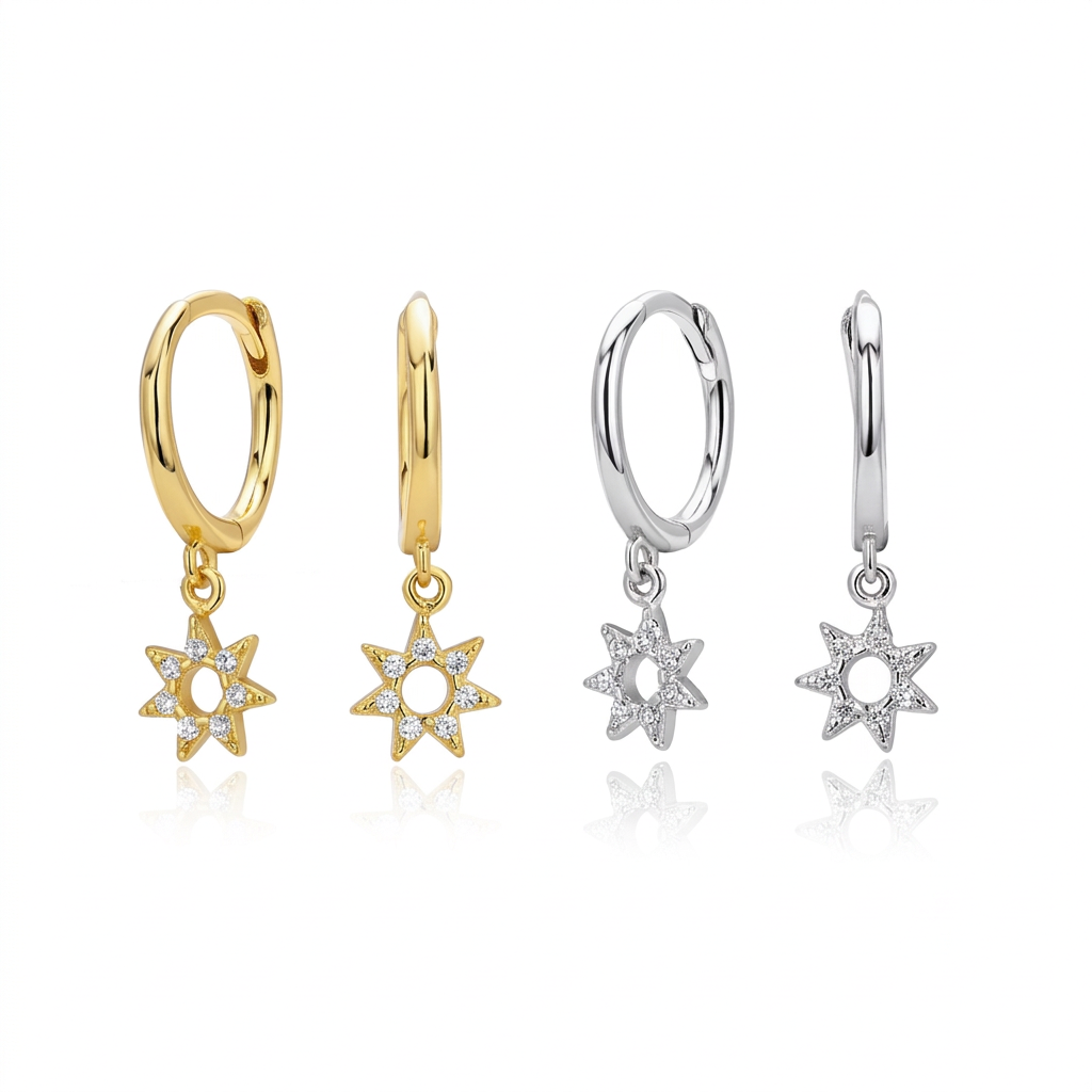 Aretes Estrella Calada con Zirconias