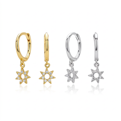 Aretes Estrella Calada con Zirconias