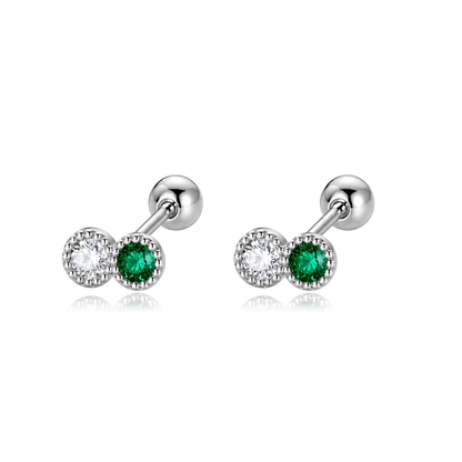 Aretes Zirconias Bicolor