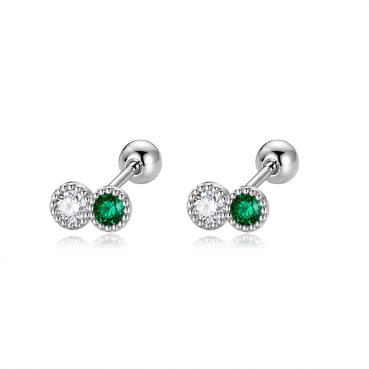Aretes Zirconias Bicolor