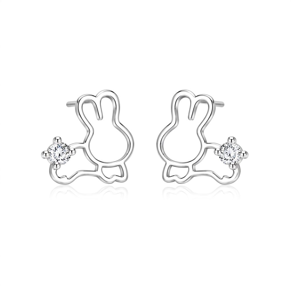 Aretes Conejito con Zirconias
