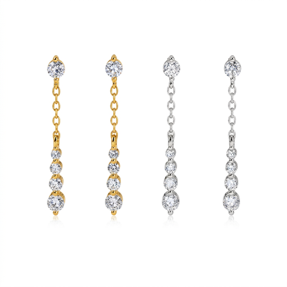 Aretes con Flecos y Zirconias