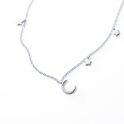 Collar Corto Luna y Estrella
