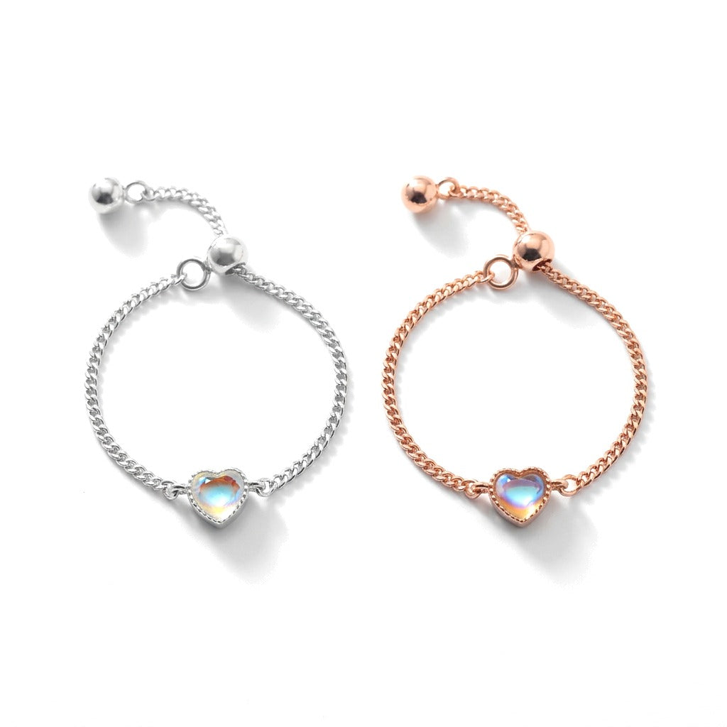 Anillo Corazón con Cadena