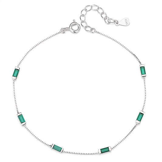 Pulsera con Zirconia Cuadrada Verde