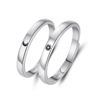 Anillo de Pareja Sol y Luna Ajustable