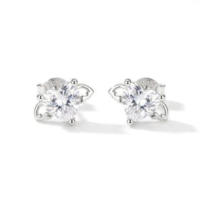 Aretes Corazón con Alas y Zirconias