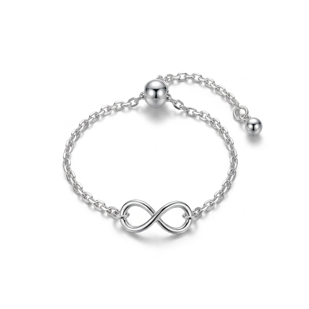 Anillo Cadena de Esferas Ajustable