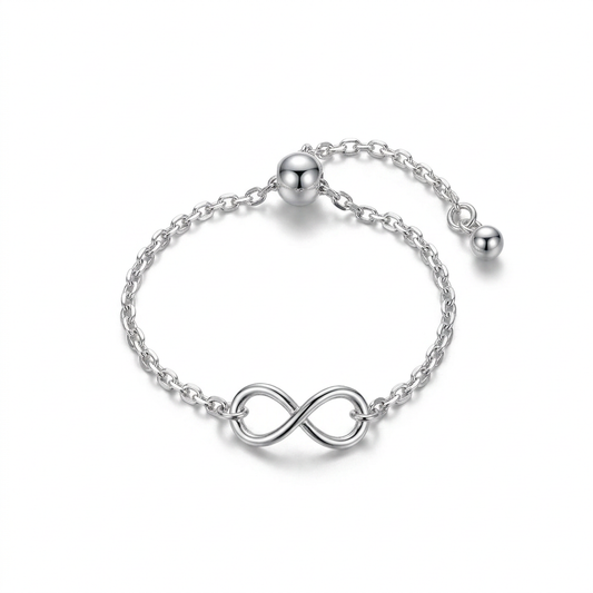 Anillo Cadena de Esferas Ajustable