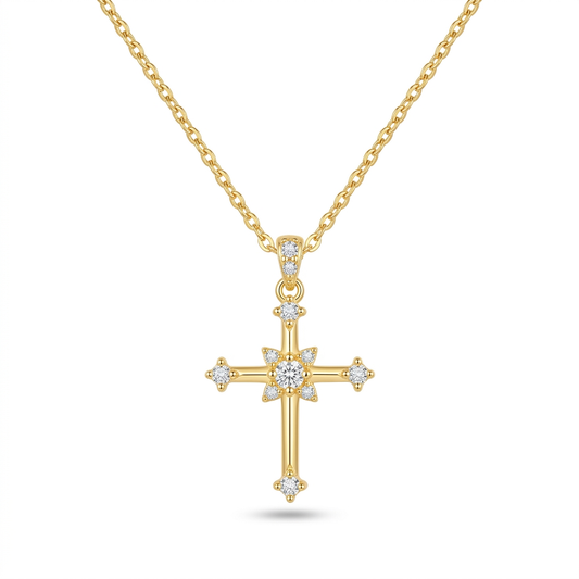Collar Cruz Elegante con Zirconias
