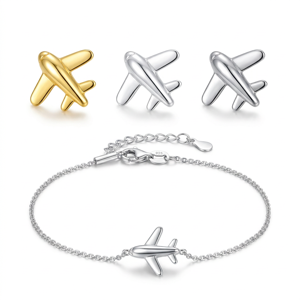 Dije Avión Blanco, Plateado o Dorado