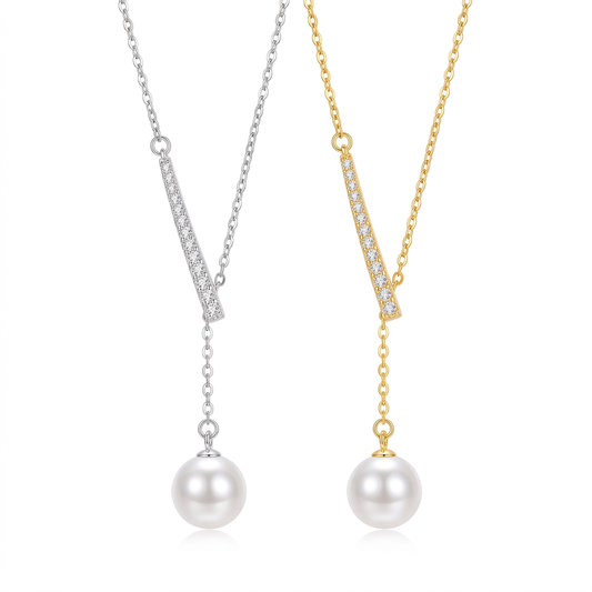 Collar en Y con Perla Ajustable