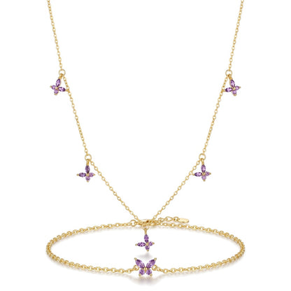 Pulsera o Collar Mariposa con Zirconias