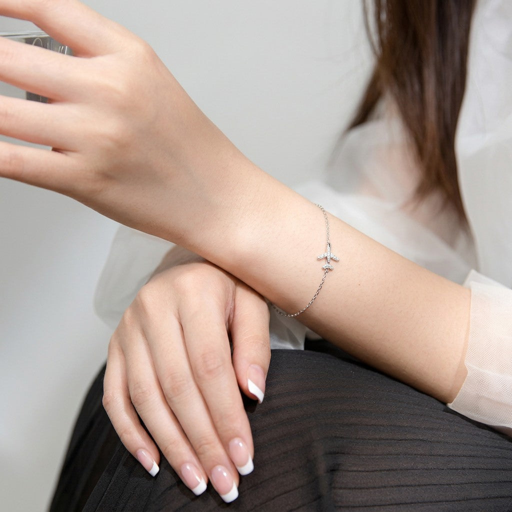 Pulsera Avión con Zirconias