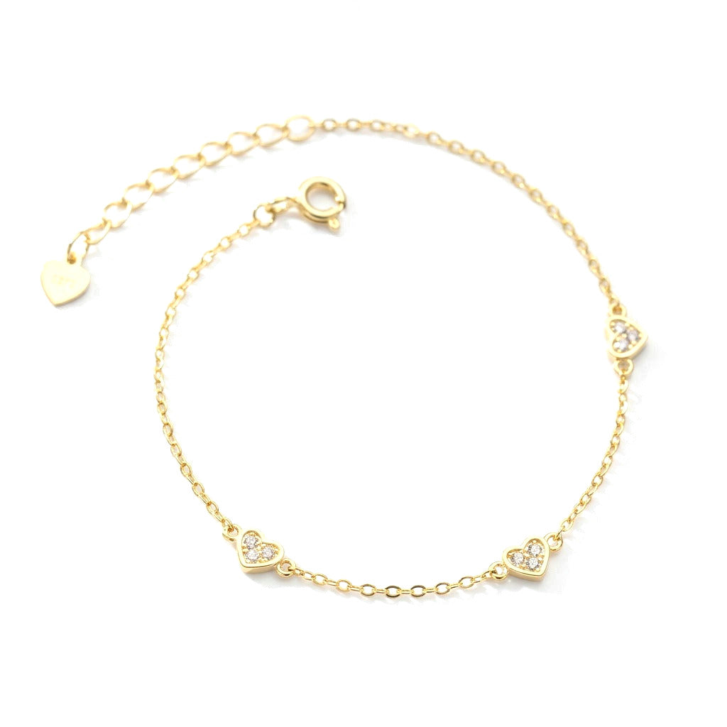 Pulsera Cadena Fina con Corazón y Cruz