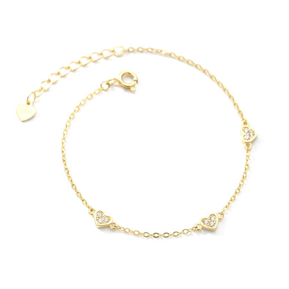 Pulsera Cadena Fina con Corazón y Cruz