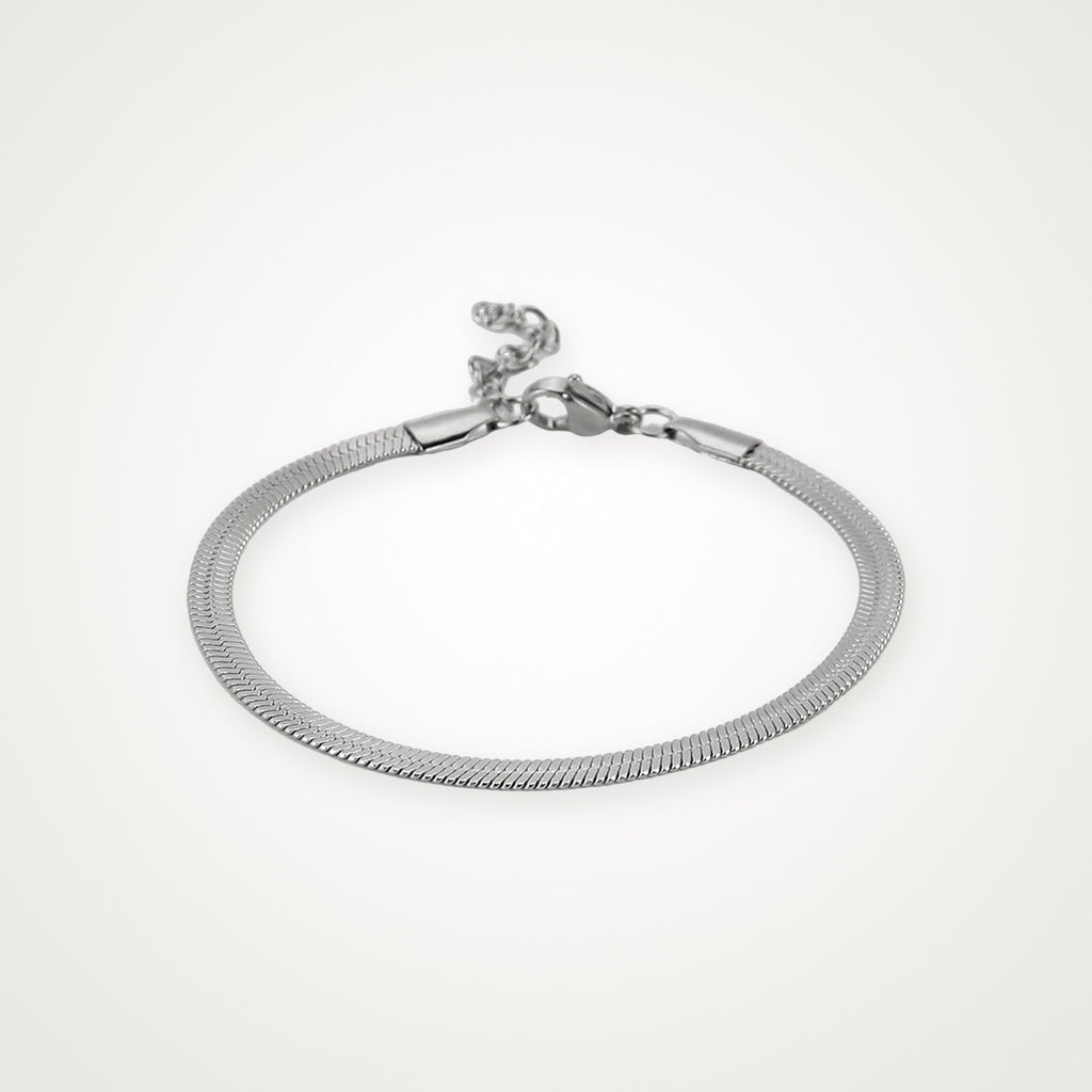 Pulsera Cadena serpiente plateada