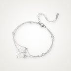 Pulsera Colibrí doble plateada