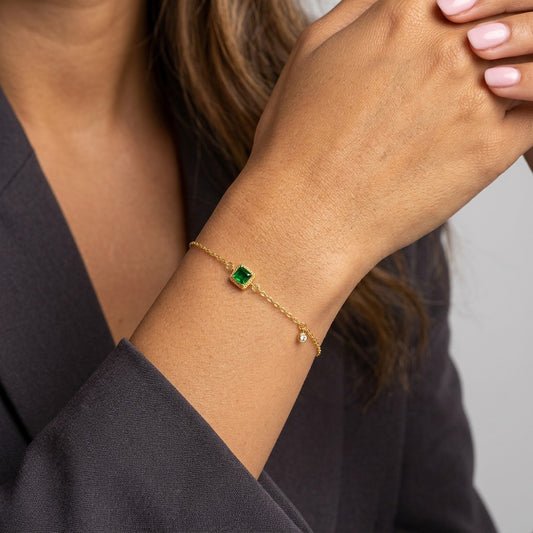 Pulsera con Zirconias Cuadradas