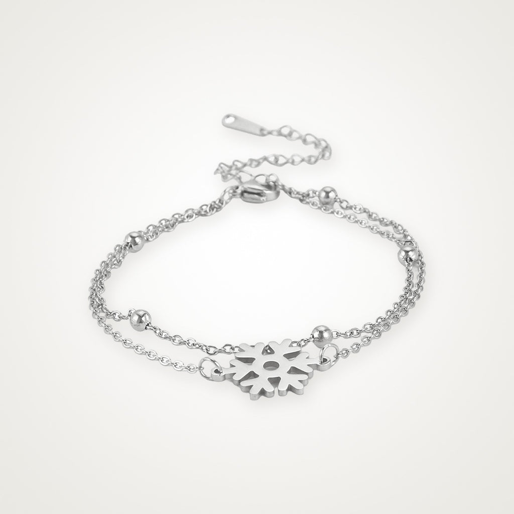 Pulsera Copo de nieve plateada