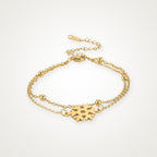 Pulsera Copo de nieve dorada