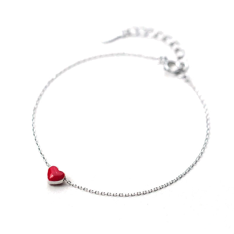 Pulsera Corazón en Rojo, Verde o Rosa