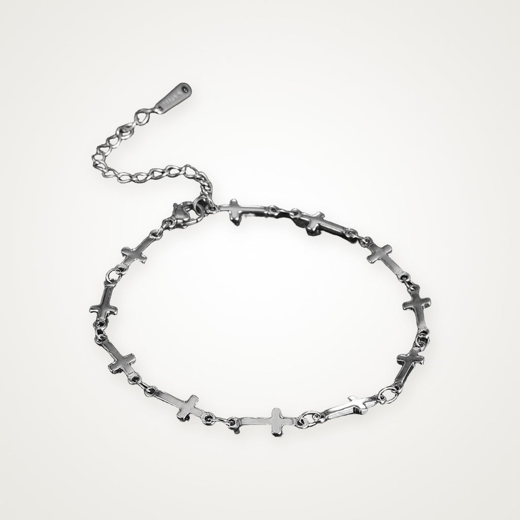 Pulsera Cruces plateada