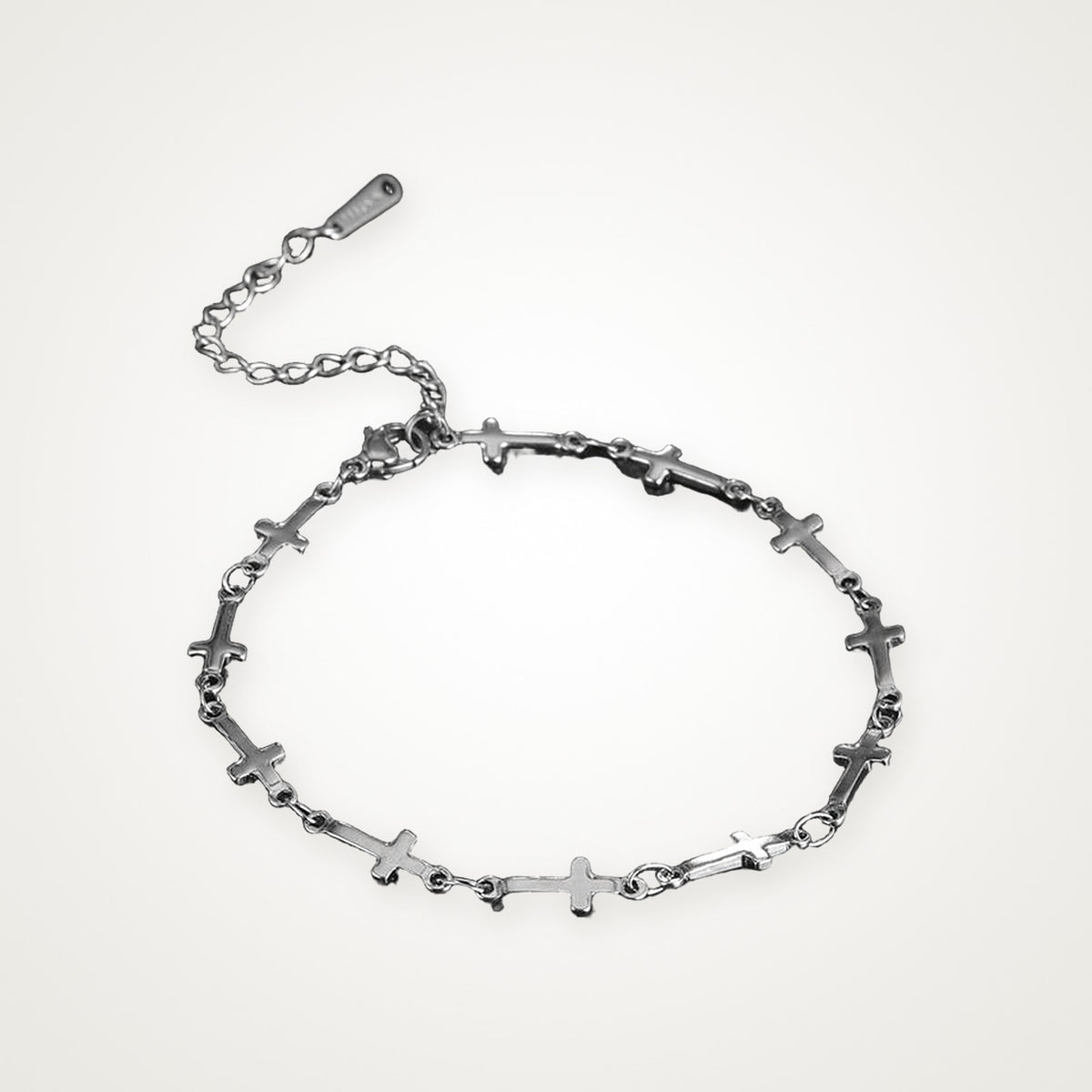 Pulsera Cruces plateada