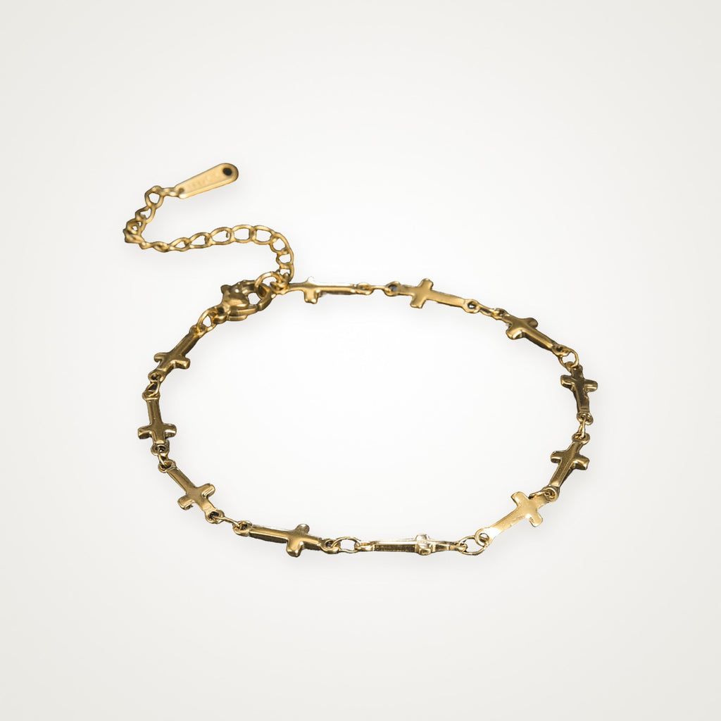 Pulsera Cruces dorada