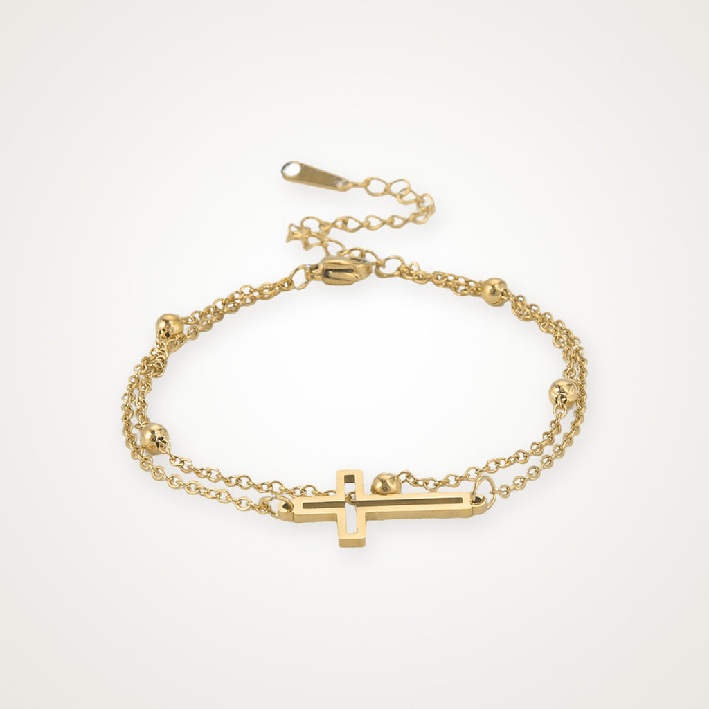 Pulsera Cruz dorada