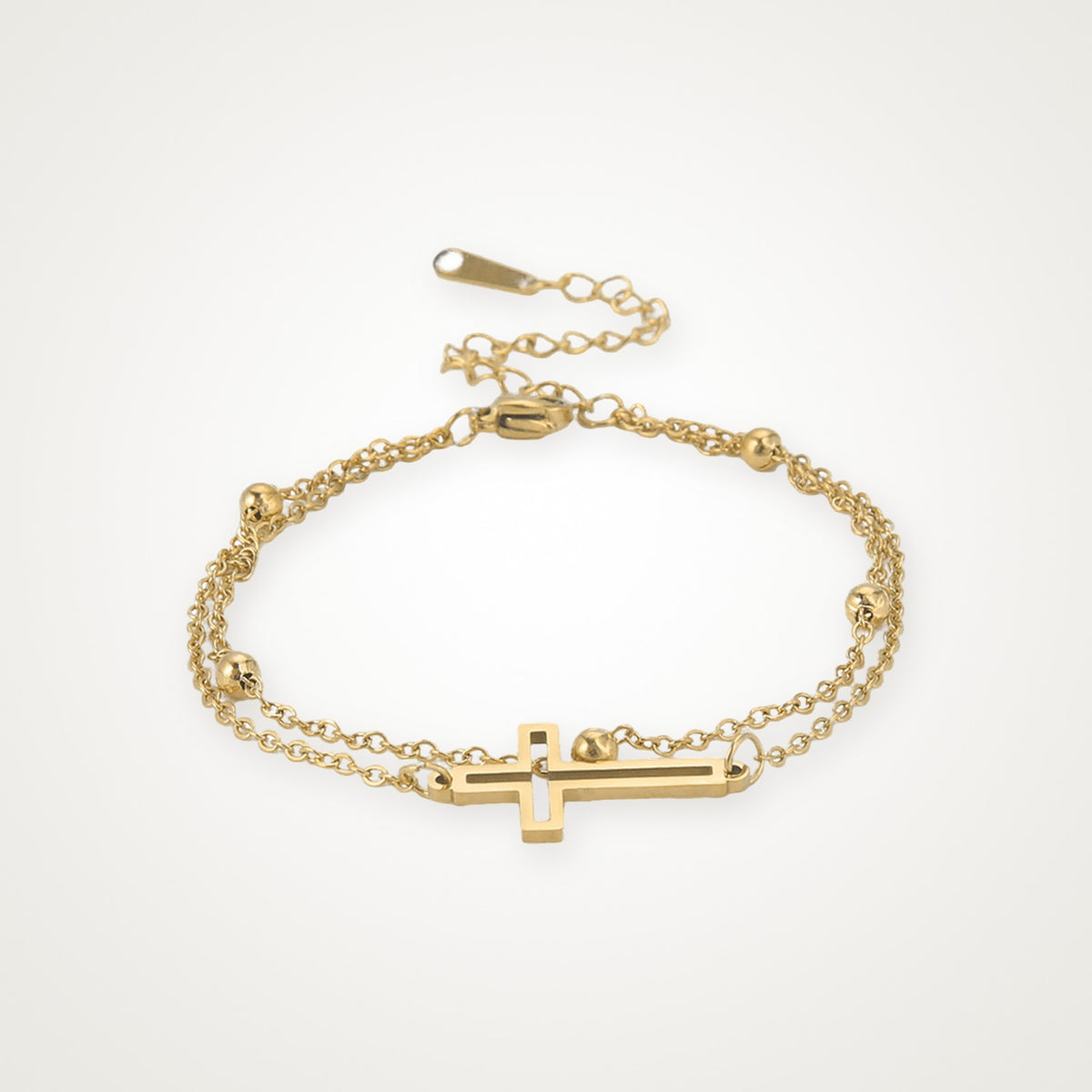 Pulsera Cruz dorada