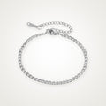 Pulsera Cubana plateada para charms